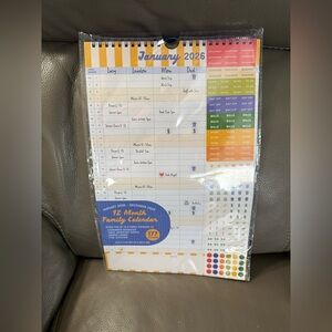 Pulsar Multicolor Family Calendar with Stickers